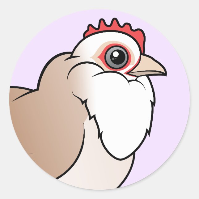 Faverolles Hen Classic Round Sticker (Front)
