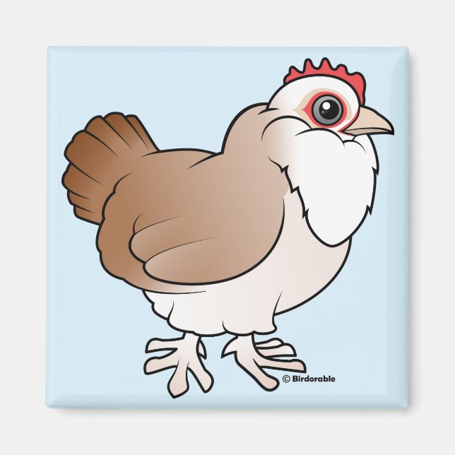 Faverolles Hen Magnet (Front)