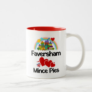 Faversham, Kent UK Loves Mince Pies Two-Tone Coffee Mug