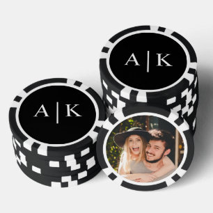 Faveur de mariage de jeton de poker photo de monog