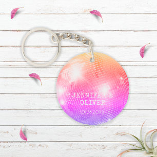 Faveur de mariage photo boule disco rose violet ré