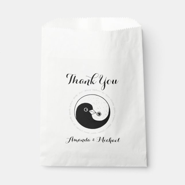 FAVOR BAGS b/w YinYang Dove Harmomy (Front)