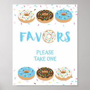 Favor Sign - Blue Donut Sprinkle Shower Table Sign