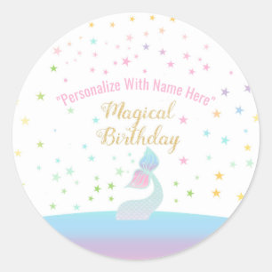 FAVOR STICKER   mermaid tail birthday