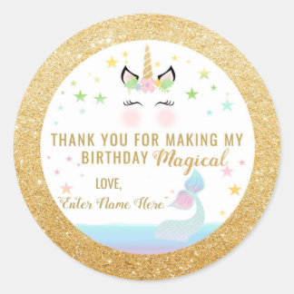 FAVOR STICKER | mermaid tail & unicorn