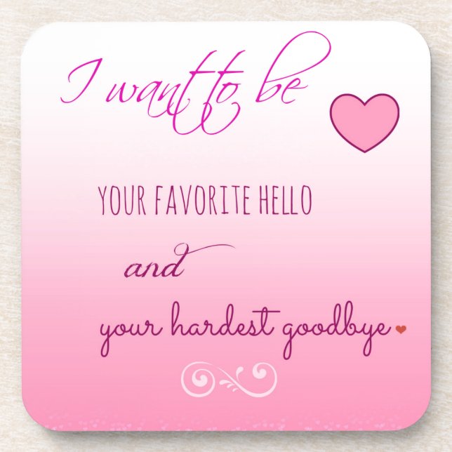 "Favori Hello" Valentine Cork Dessous de verre (Devant)