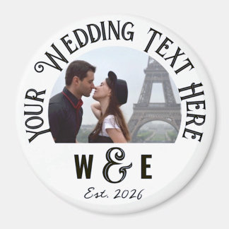 Favoris de mariage avec aimants Vintage texte pers