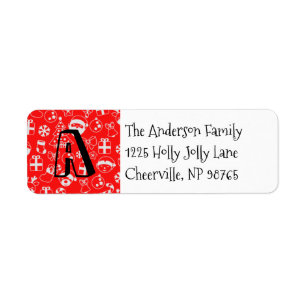 Favoris de Noël Red Père Noël Elf Snowman Monogram