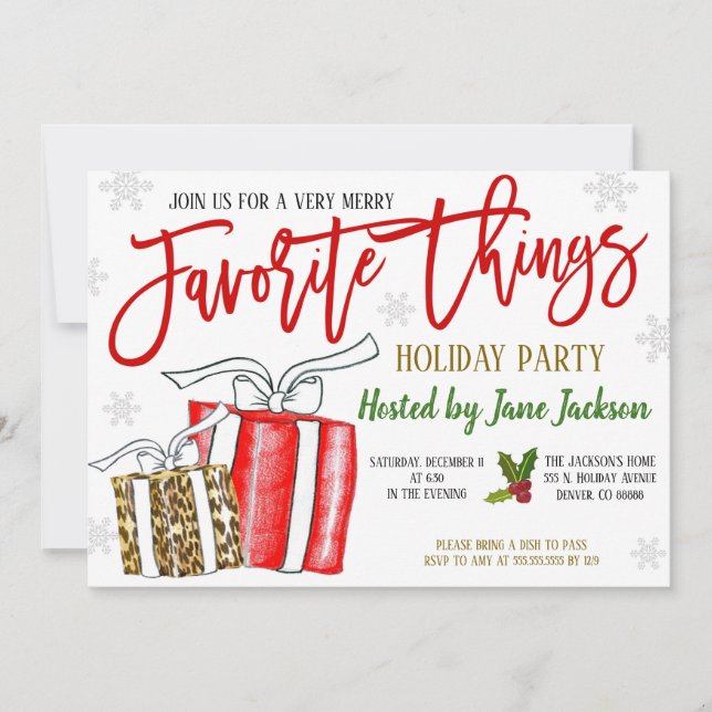 Favoris Noël Fête Invitation (Devant)