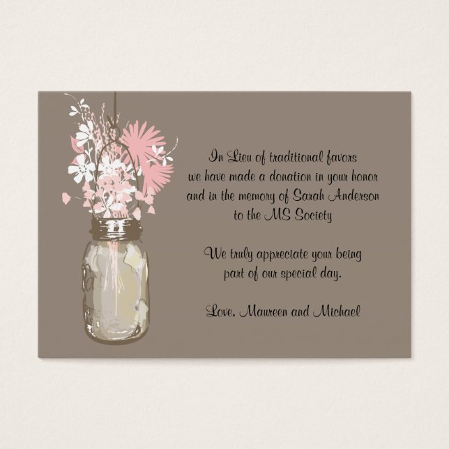 Favoriser la carte de don Mason Jar Fleurs sauvage (Devant)