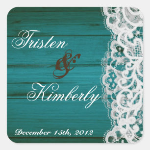 Favoriser Stickers Distrissé Turquoise Wood Lace P