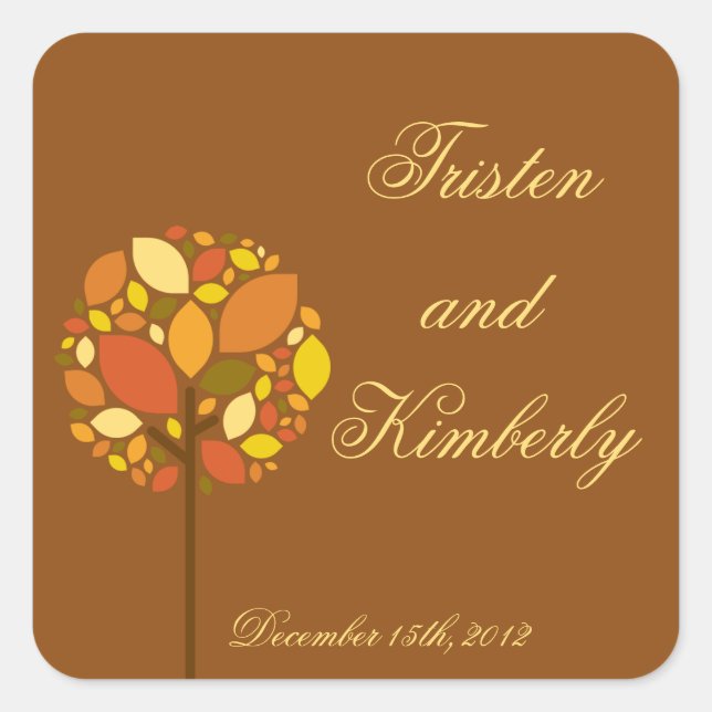 Favoriser Stickers Moderne Arbre d'automne Foliage (Devant)