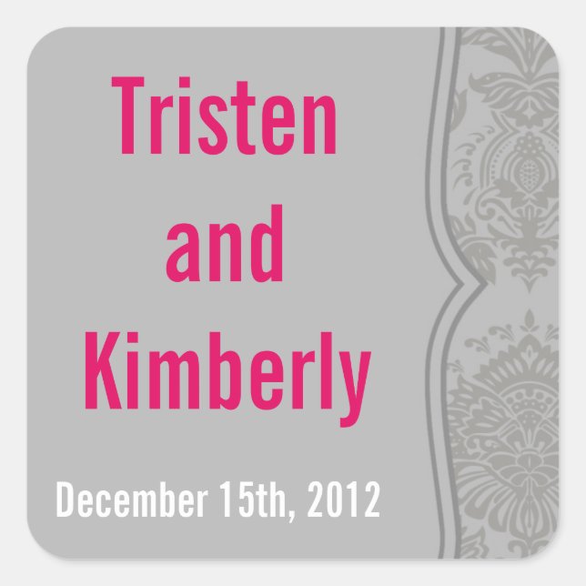 Favoriser Stickers Moderne Gris Damas Dentelle Imp (Devant)