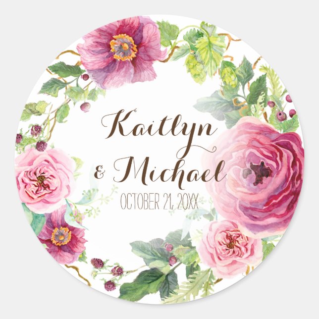 Favoriser Stickers Sac Cadeau Romantique Floral Wr (Devant)