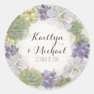 Favoriser Stickers Sac Cadeau Succulent Wooden Wes