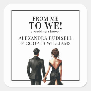 Favoriser Tag Mariage Stickers Élégant Noir et Bla