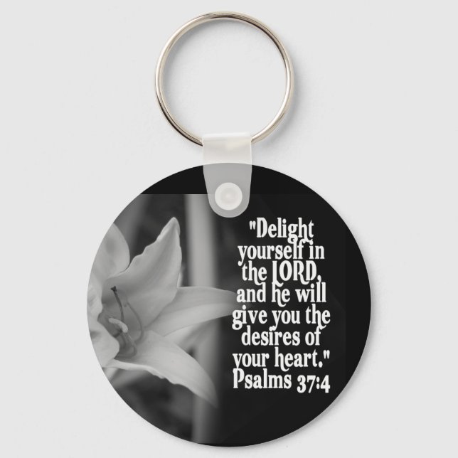 FAVORITE  BIBLE SCRIPTURE PSALM 37:4 KEYCHAIN (Front)