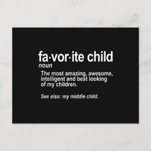 Favorite Child Definition - Funny Mom and Dad Postcard