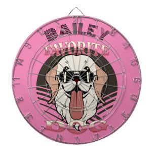 Favorite dog, funny cute dog mom/dad Personalize Dartboard