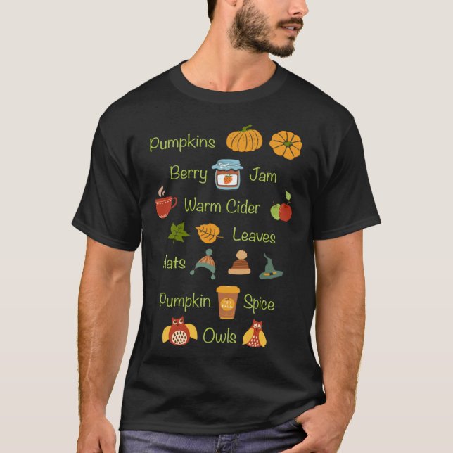 Favorite Fall Things Autumn Season T-Shirt (Front)