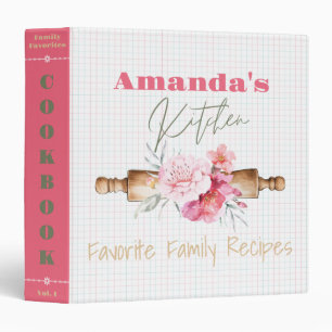 Favorite Family Recipe Cookbook Custom Name Binder