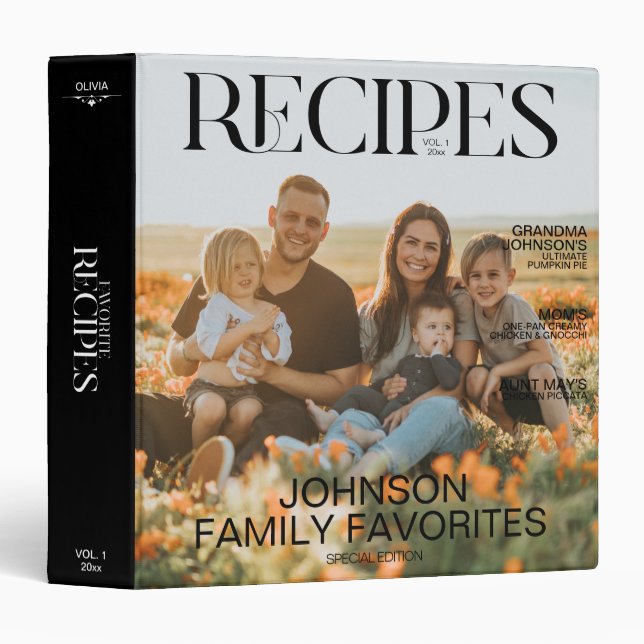 Favorite Family Recipes 2 Photo Magazine Cover Binder (Front/Spine)