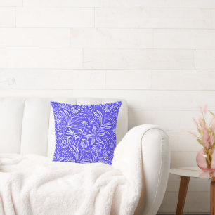 Favorite Floral Pattern, Periwinkle Blue, Throw Pillow