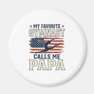 Favorite Gymnast Calls Me Papa Patriotic Vintage S Magnet
