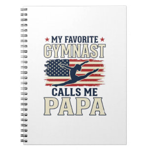 Favorite Gymnast Calls Me Papa Patriotic Vintage S Notebook
