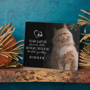 Favorite Hello Hardest Goodbye Cat Memorial Plaque