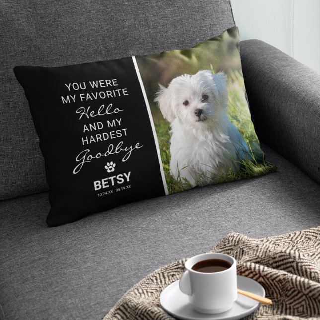 Favorite Hello | Hardest Goodbye Pet Memorial Accent Pillow (Creator Uploaded)