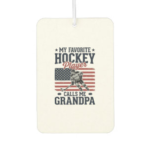 Favorite Hockey Player Calls Me Grandpa Vintage Sh Air Freshener