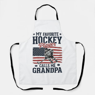 Favorite Hockey Player Calls Me Grandpa Vintage Sh Apron