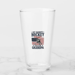 Favorite Hockey Player Calls Me Grandpa Vintage Sh Glass