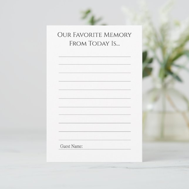 Favorite Memory From Today Advice Card (Standing Front)