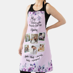 Favorite People Call Me Nana, Grandkids Name photo Apron