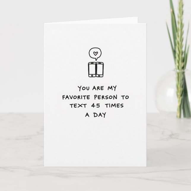 Favorite Person Text Love Card (Front)