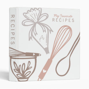 Favorite Recipes Baking & Cooking Utensil White Binder