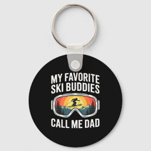 Favorite ski buddies call dad shirt skiing fathers keychain