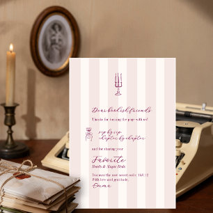 Favorite Things Holiday Book & Wine Club Party Thank You Card