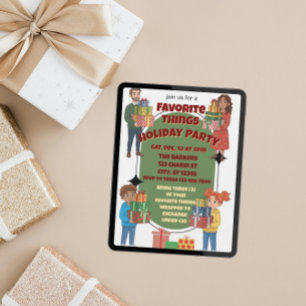 Favorite Things Holiday Party, gift exchange Invitation