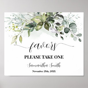 Favors Greenery Eucalyptus Baby Shower Sign