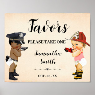 Favors Please Take One Little Recruit Baby Shower Poster