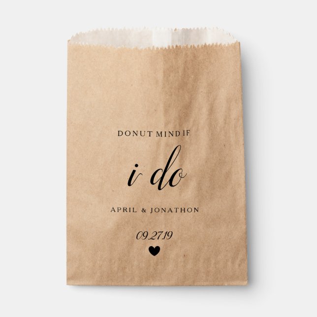 Favour Bag - Doughnut Mind if I Do Heart Kraft (Front)