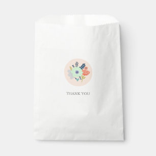 Favour bag with peach floral design