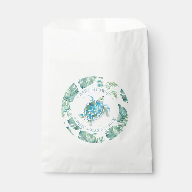 Favour Bags Baby Shower Tropical Sea Turtle (Front)