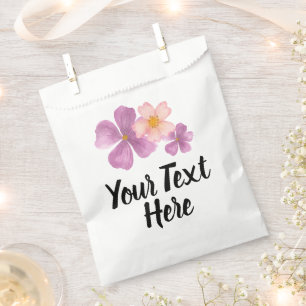 Favour Bags With flowers, Write your own text