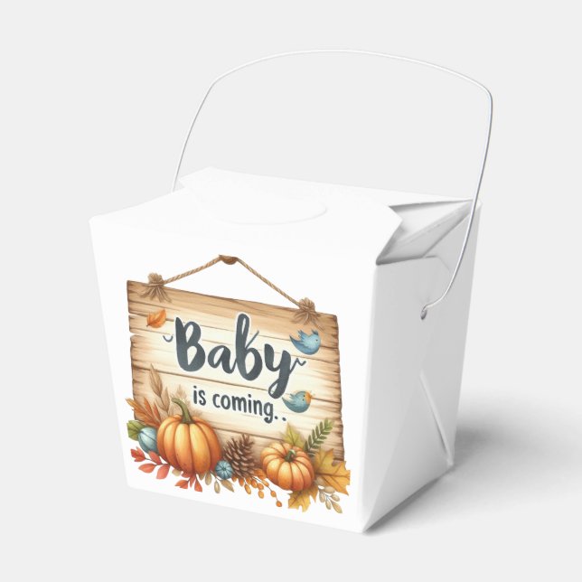 Favour Box-Autumn Baby Shower Favour Box (Front Side)