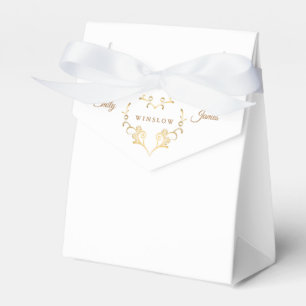 Favour Box-Fancy Gold Heart Favor Box