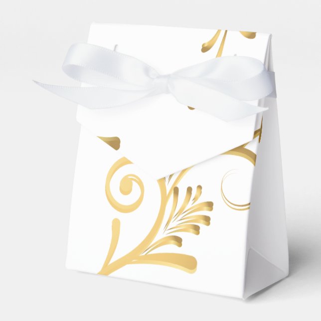 Favour Box-Fancy Gold Printed Favor Box (Front Side)